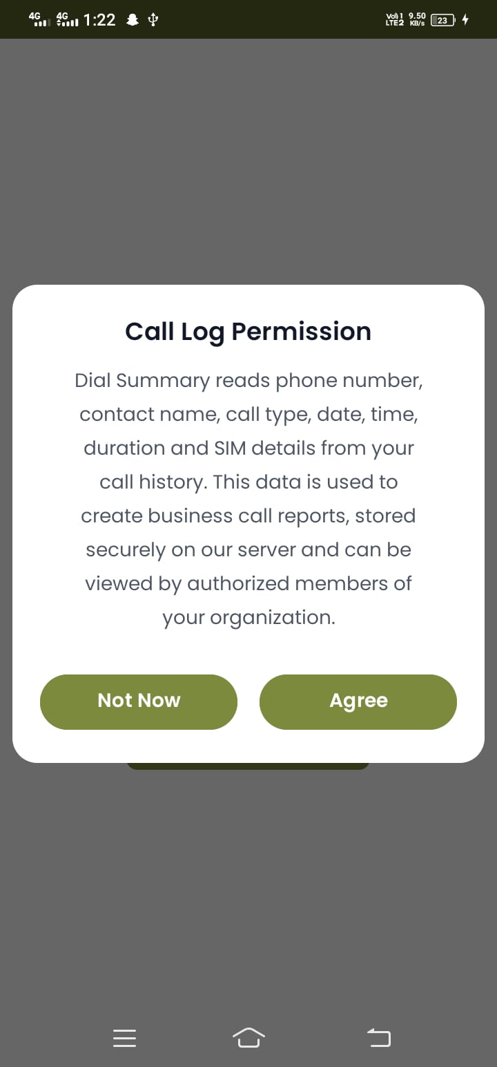 DialSummary App - Call Log Access