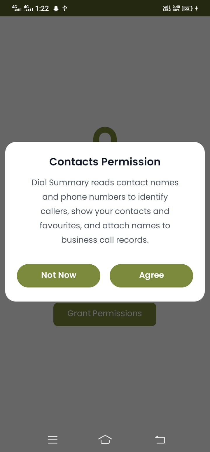 DialSummary App - Contacts Access