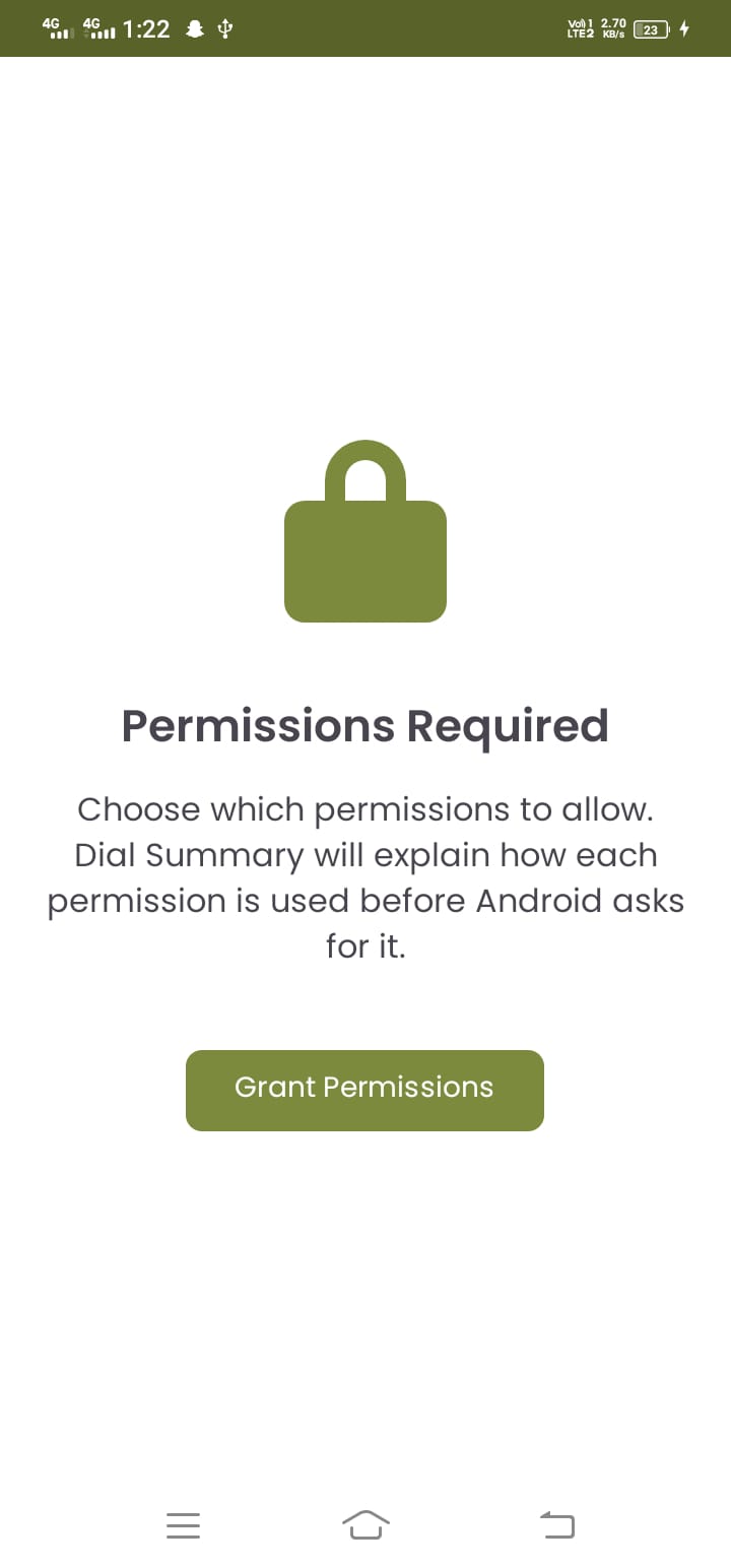 DialSummary App - Permission Setup