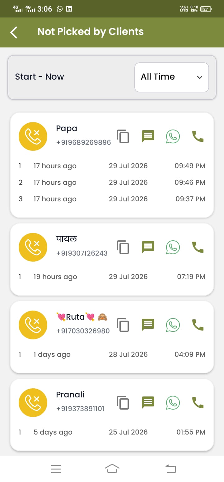 DialSummary Missed Calls Dashboard