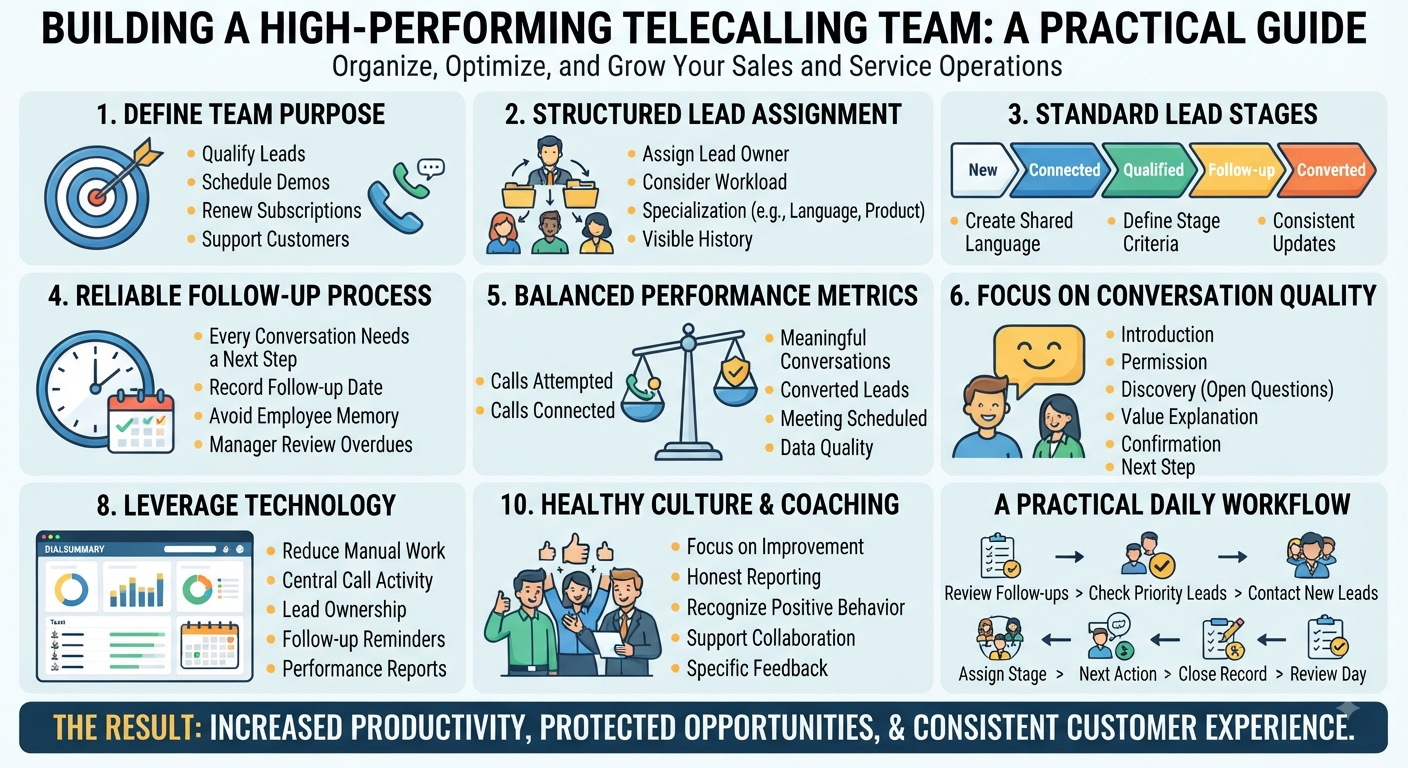 A Complete Guide to Managing a High-Performing Telecalling Team | DialSummary Blog