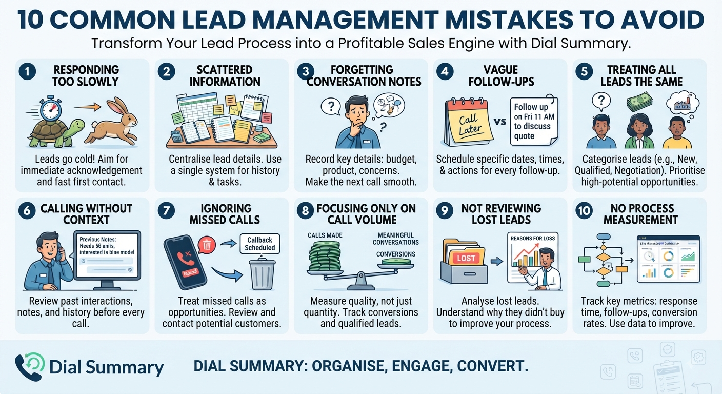10 Common Lead Management Mistakes That Cost Businesses Sales | DialSummary Blog